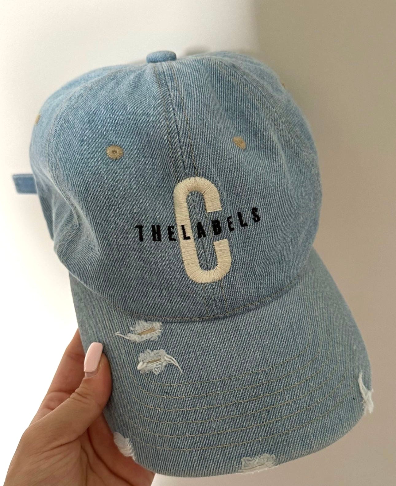 CTHELABELS Logo Distressed Denim Cap