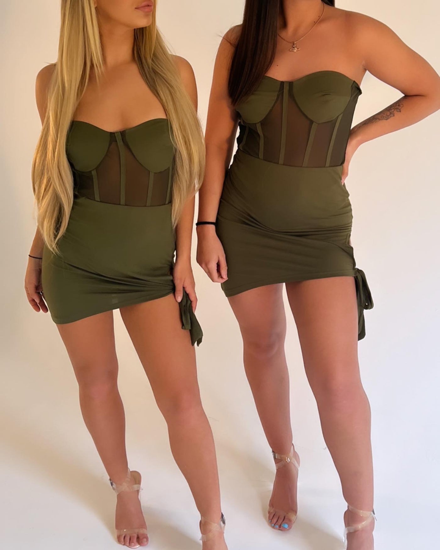 KARISE Khaki Corset Bodysuit Two Piece